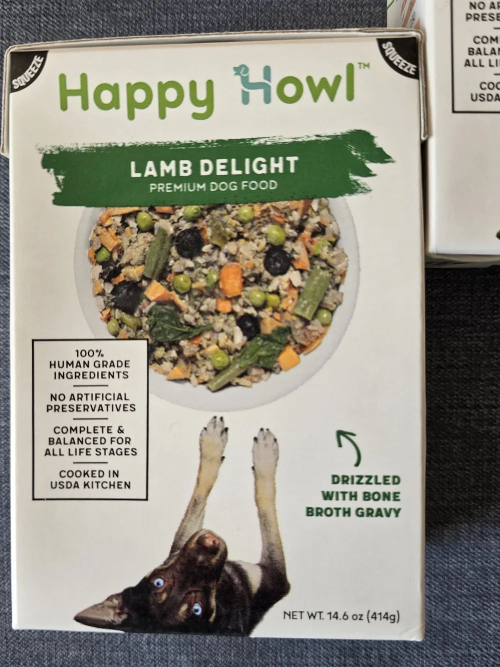 Happy Howl Sample Pack 1 Each Flavor Lamb, Turkey And Beef Dog Food - NEW!